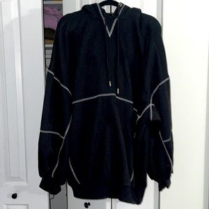 hoodie stitch contrast dress